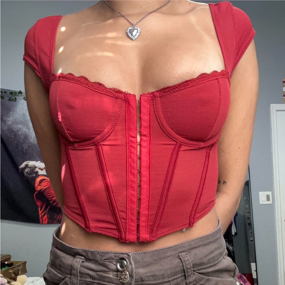 Garage Red Corset Top